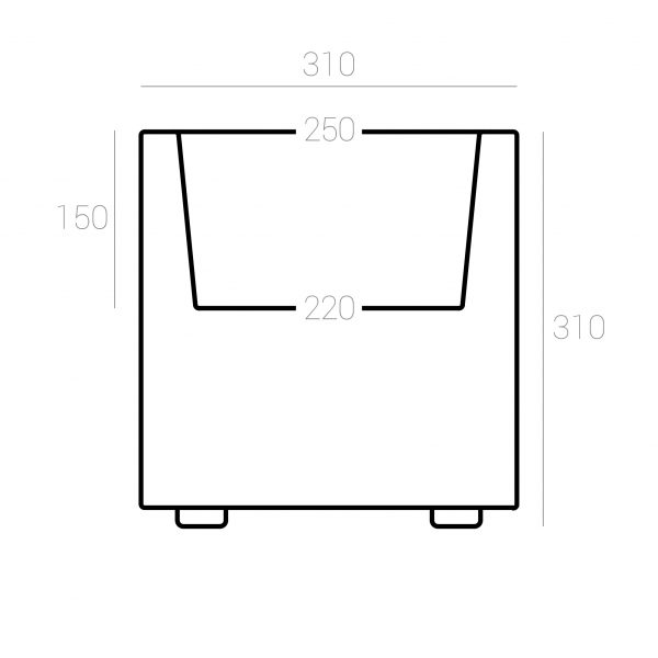 Кашпо Cubo S чертеж