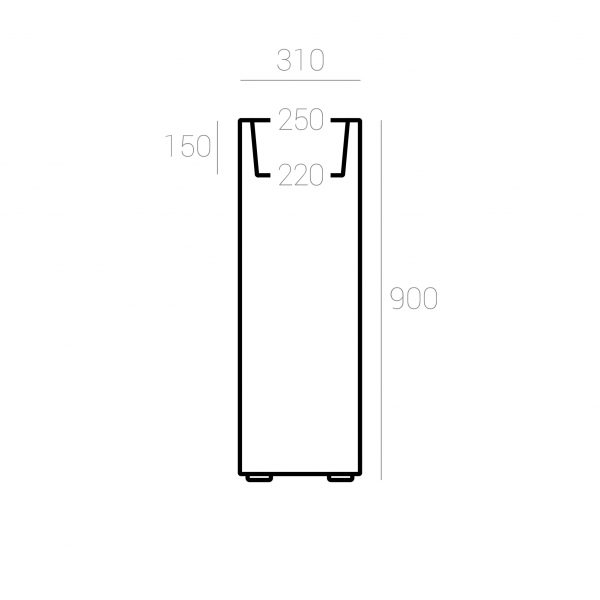 Кашпо Vertical L чертеж